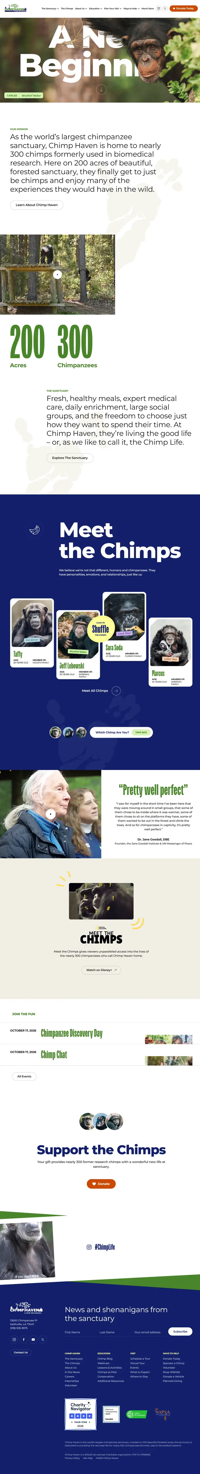 Chimp Haven — Wildlife Sanctuary Website project preview