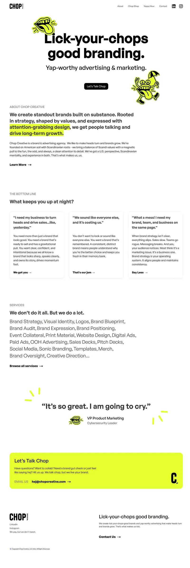 Chop Creative — Brand & Advertising Agency Website project preview
