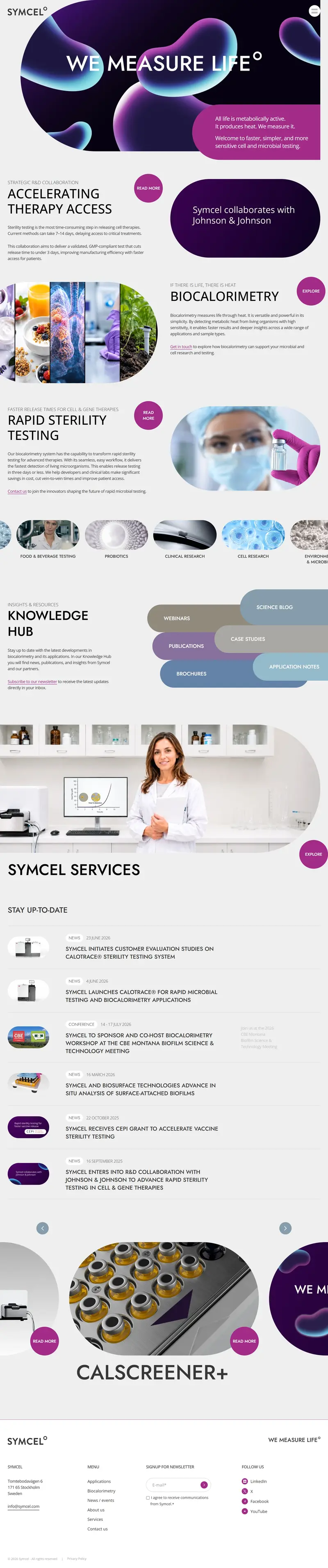 Symcel — Life Science & Biotechnology Website project preview